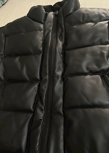 Colins Siyah Deri Fermuarlı Kadın Yelek - Görsel 3