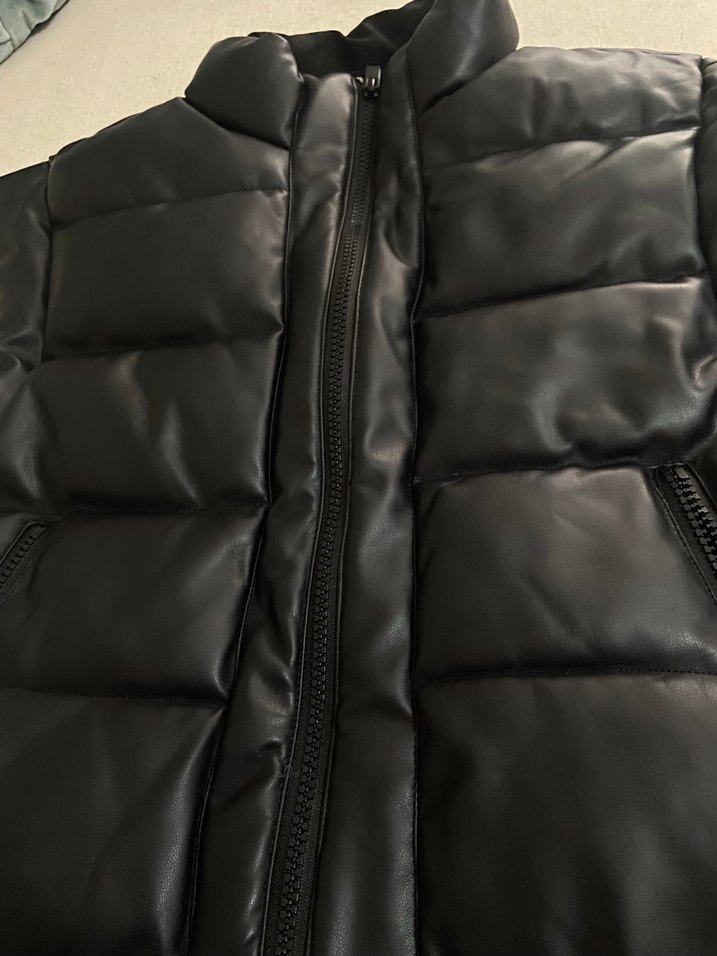 Colins Siyah Deri Fermuarlı Kadın Yelek - Görsel 3