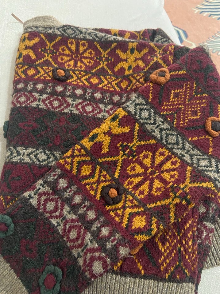 Zara Bohem Desenli Örgü Kadın Hırka - Görsel 3