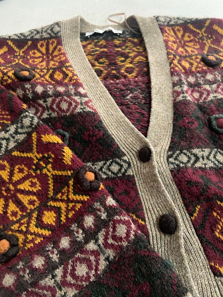 Örgü Desenli Bohem Kadın Hırka - Görsel 2