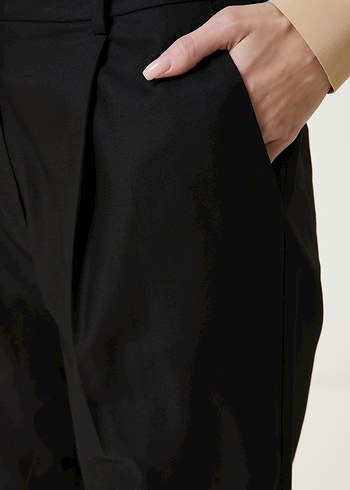 Kadın Siyah Normal Boy Ofis pantolon - Görsel 4