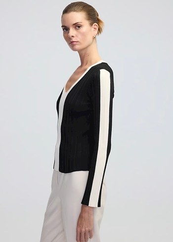 İpekyol Siyah Colorblock Notched Lapel Kadın Hırka - Görsel 4