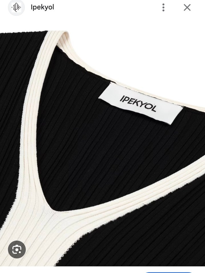 İpekyol Siyah Colorblock Notched Lapel Kadın Hırka - Görsel 2