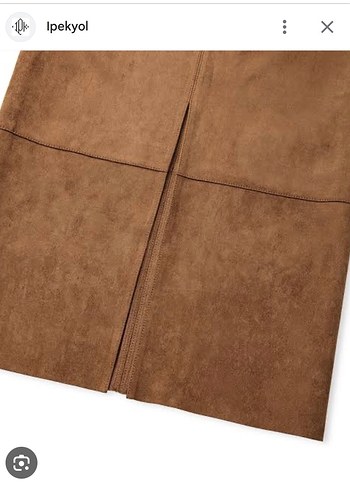 Bej Süet Midi Etek - Görsel 3