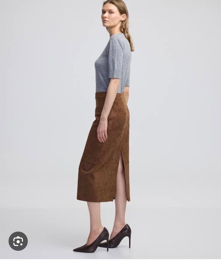 Bej Süet Midi Etek - Görsel 2