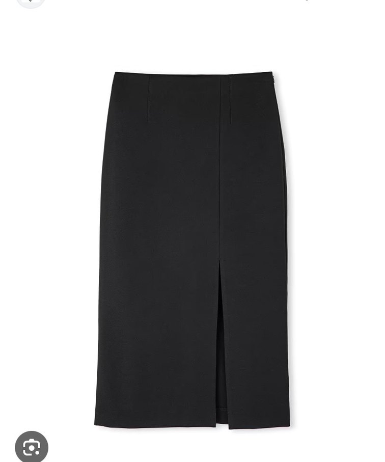 Siyah Uzun yırtmaçlı Midi Etek - Görsel 4