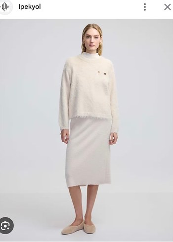 Ipekyol Bej Kürk Detaylı Kadın Kazak - Görsel 2