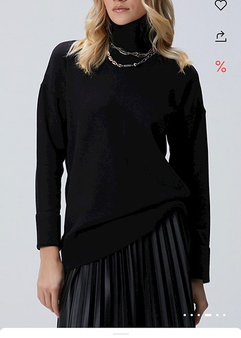 NetWork Siyah Yüksek Yaka Kadın Kazak - Görsel 7
