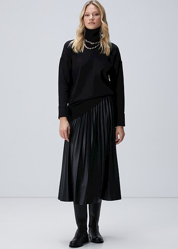 NetWork Siyah Yüksek Yaka Kadın Kazak - Görsel 2