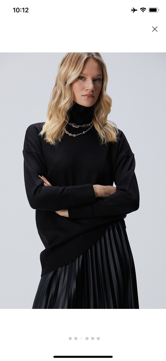 NetWork Siyah Yüksek Yaka Kadın Kazak - Görsel 3