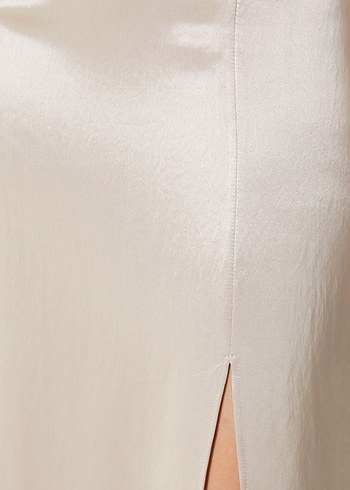 Network Bej Kadın Saten Uzun etek - Görsel 5