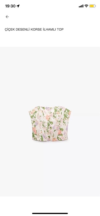 Zara çiçek desenli büstiyer