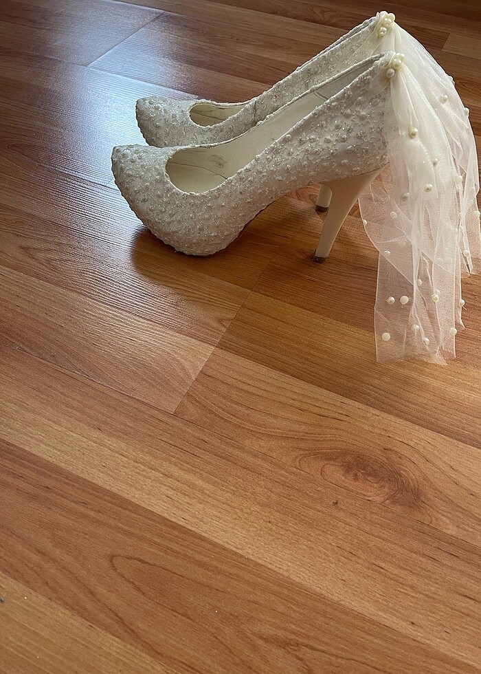 Topuklu gelinlik ayakkabısı - Görsel 5