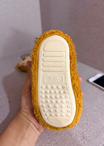 Çocuk Sarı Leopar Desenli Sıcak Ev Terliği - Görsel 4