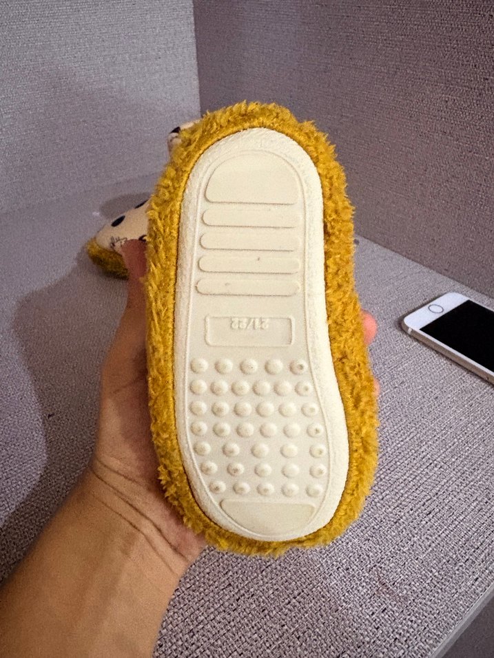 Çocuk Sarı Leopar Desenli Sıcak Ev Terliği - Görsel 3