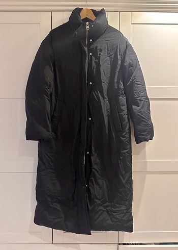 Diğer Bershka Siyah Uzun Cepli Fermuarlı Kadın Mont