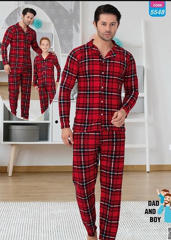 Kırmızı Kareli Erkek Pijama Takımı - Görsel 2
