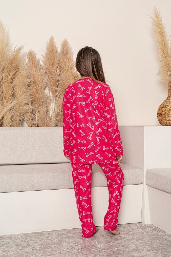 Kız Çocuk Renkli Uzun Kollu Pijama Takımı - Görsel 3