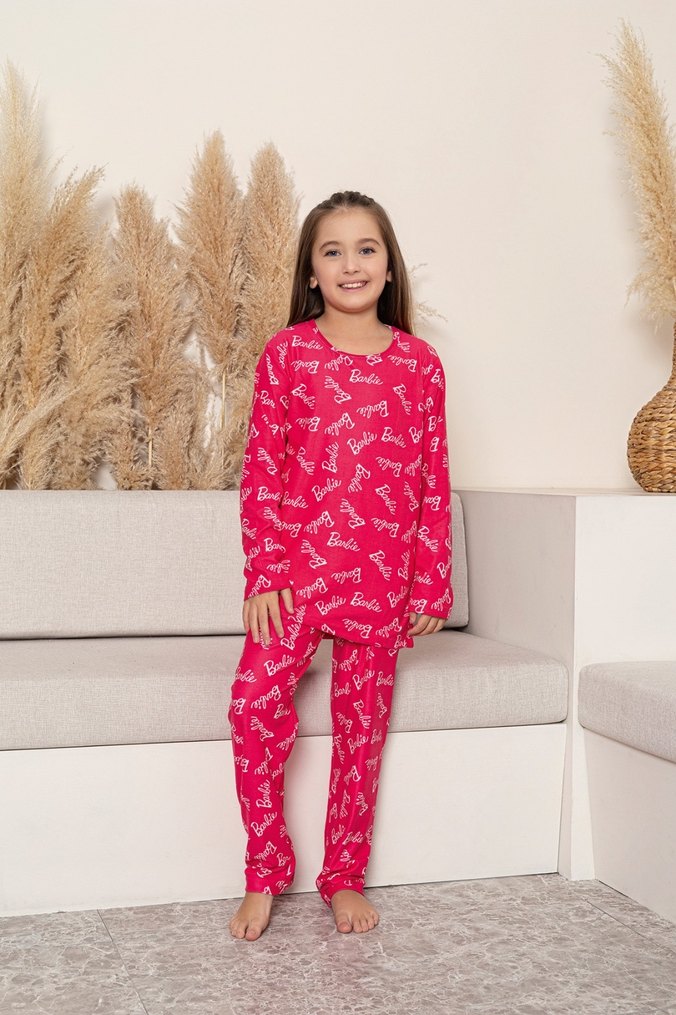 Kız Çocuk Renkli Uzun Kollu Pijama Takımı - Görsel 2