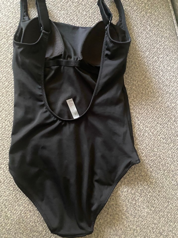 Parlak Siyah Baskılı Kadın Mayo - Görsel 3