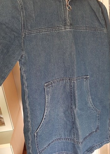 s Beden Kadın Mavi Midi Denim Ceket zara değildir