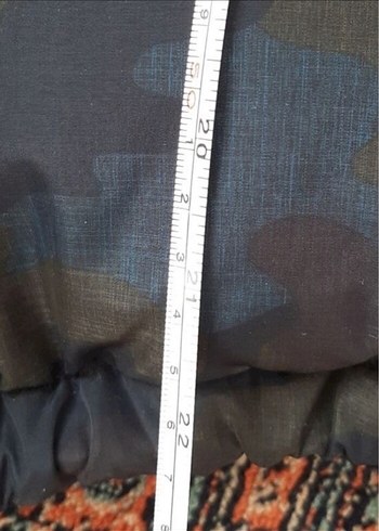 s Beden Kapüşonlu Kamuflaj Desenli Kadın Ceket
