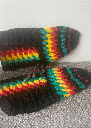 Erkek , bayan Çok Renkli Örgü Bohem Bot - Görsel 2