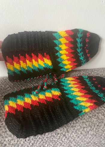 Erkek , bayan Çok Renkli Örgü Bohem Bot - Görsel 5