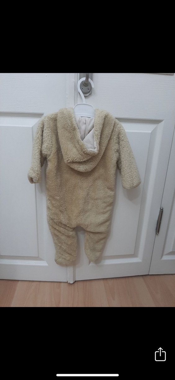 Bej Peluş Erkek  kız Bebek  için Tulum - Görsel 2