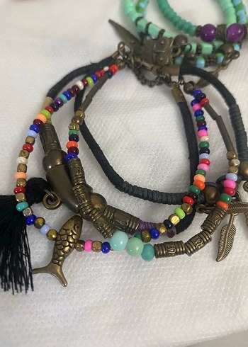 Renkli Boncuklu Bohem Kadın El Zinciri - Görsel 3