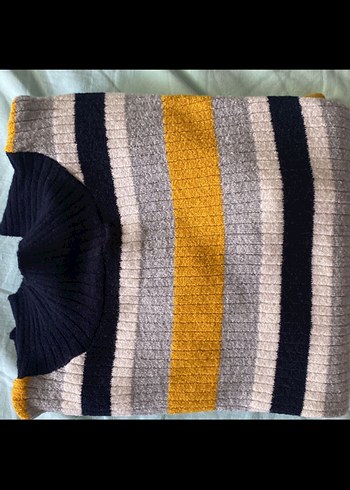 Renkli Çizgili Kadın Triko Kazak - Görsel 6