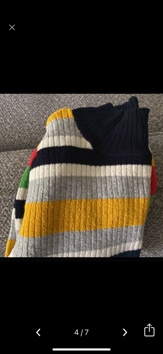 Renkli Çizgili Kadın Triko Kazak - Görsel 5