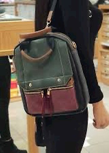 Fermuarlı Bohem Sırt Çantası - Görsel 3