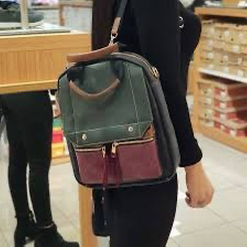 Fermuarlı Bohem Sırt Çantası - Görsel 3