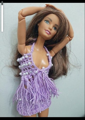 Mor Örgü Elbiseli Bebek - Görsel 2