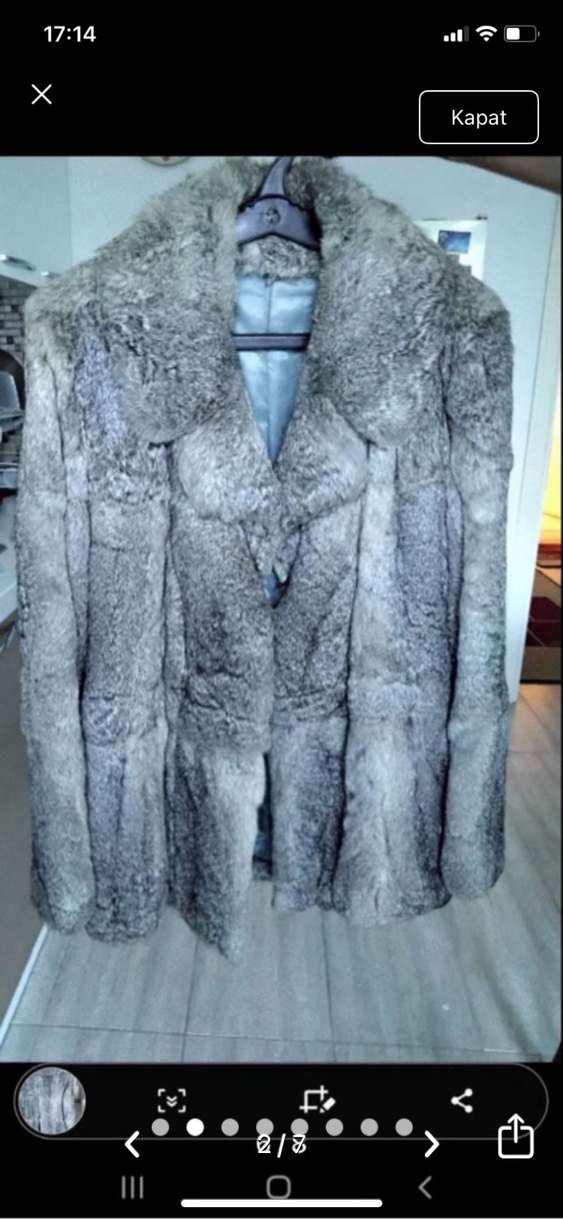 Gri Midi Boy Peluş Kadın Kaban - Görsel 4