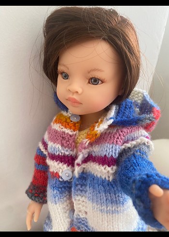 Pastel Renkli Örgü Kapüşonlu hırka - Görsel 4