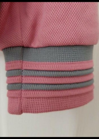 Pembe Gri Fermuarlı Spor Üst - Görsel 4