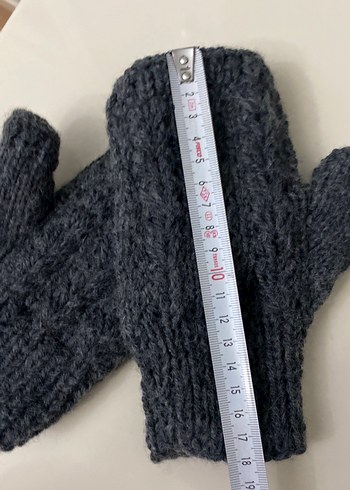 Gri Örgü Parmaksız Kadın Eldiveni - Görsel 7