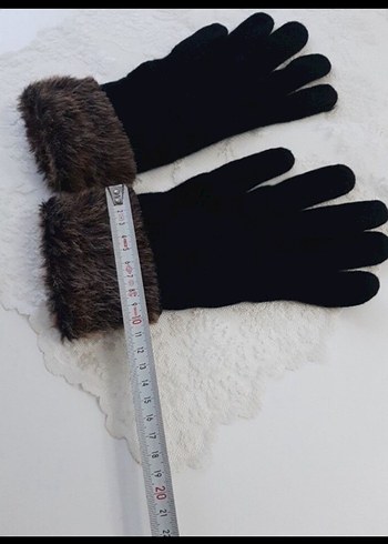Kürklü Siyah Kadın Eldiven - Görsel 8