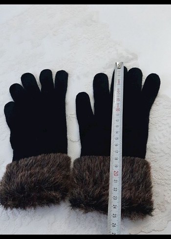 Kürklü Siyah Kadın Eldiven - Görsel 4