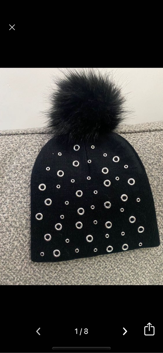 Siyah Örgü Ponponlu Kadın Bere - Görsel 2