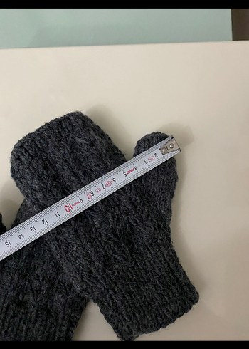 Gri Örgü Parmaksız Kadın Eldiveni - Görsel 5