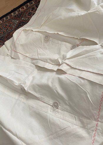 Fistolu , pikolu beyaz  Pastel Nevresim Takımı - Görsel 6