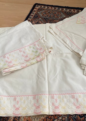 Fistolu , pikolu beyaz  Pastel Nevresim Takımı - Görsel 8