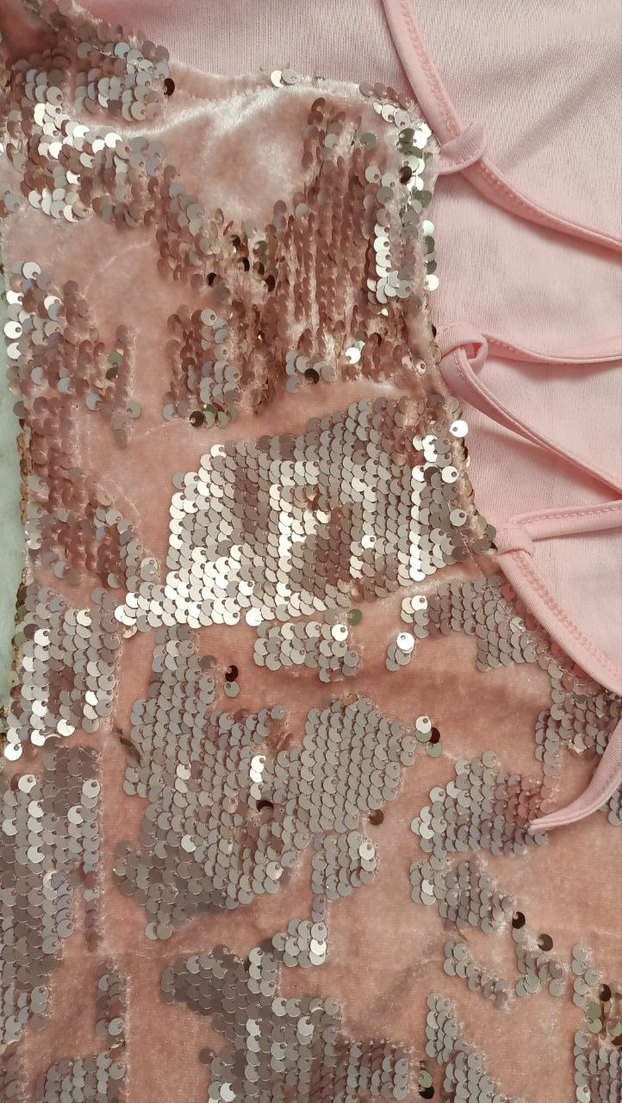 Pembe kadife pullu abiye 
Boy 85 
İki gögus uzeri kol alti 40cm - Görsel 4