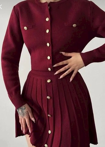 Düğmeli Siyah Midi Kadın Elbise - Görsel 4