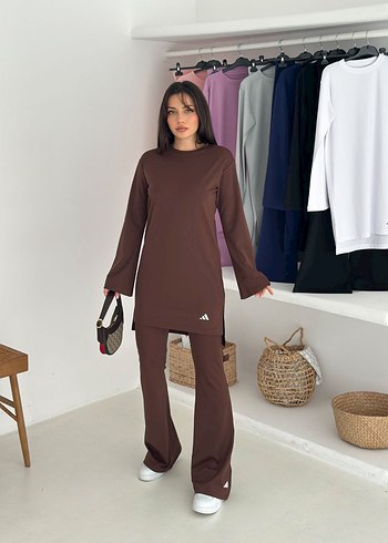 Siyah Uzun Kollu Kadın Etnik Desenli Takım - Görsel 3