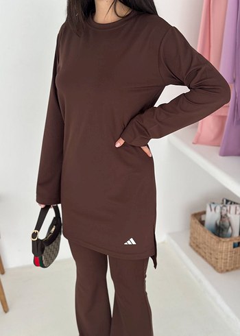 Siyah Uzun Kollu Kadın Etnik Desenli Takım - Görsel 2