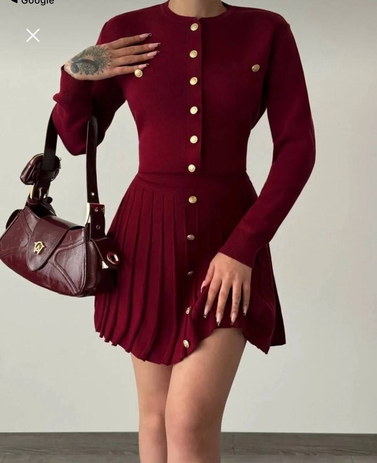 Düğmeli Siyah Mini Deri Elbise - Görsel 2